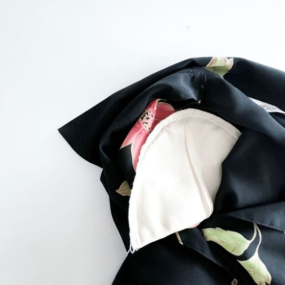 Tanjay Women Blouse Button Down Long Sleeve Padded Floral 24W - Picture 6 of 8